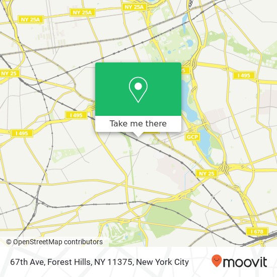 Mapa de 67th Ave, Forest Hills, NY 11375