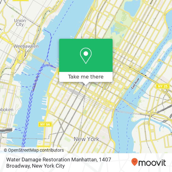 Water Damage Restoration Manhattan, 1407 Broadway map