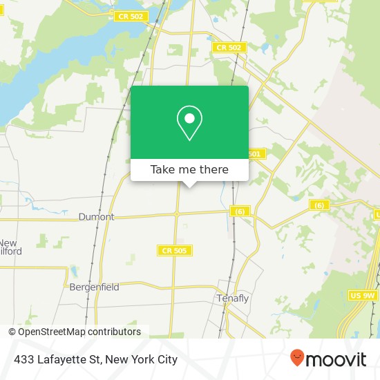 Mapa de 433 Lafayette St, Cresskill, NJ 07626