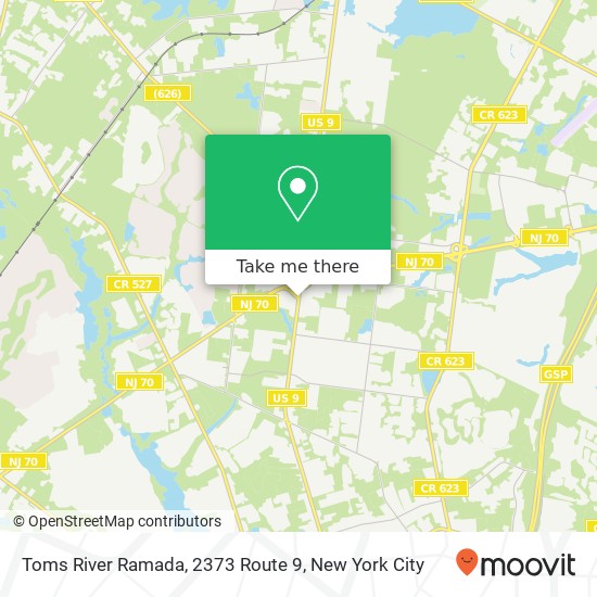 Mapa de Toms River Ramada, 2373 Route 9