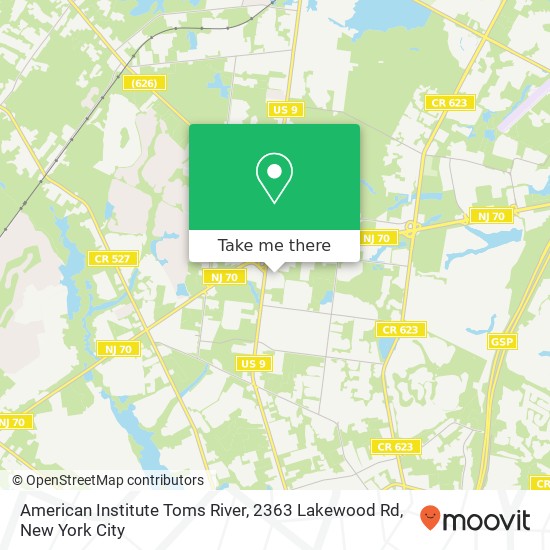 American Institute Toms River, 2363 Lakewood Rd map