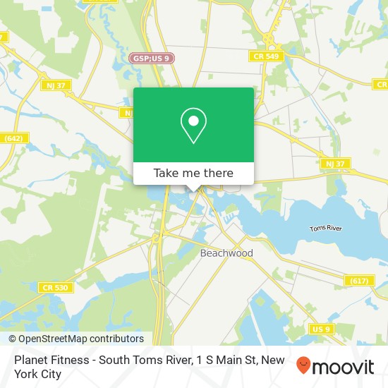 Mapa de Planet Fitness - South Toms River, 1 S Main St