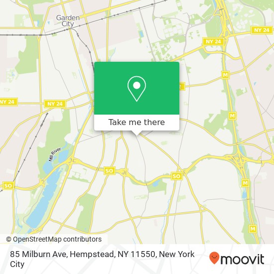 Mapa de 85 Milburn Ave, Hempstead, NY 11550
