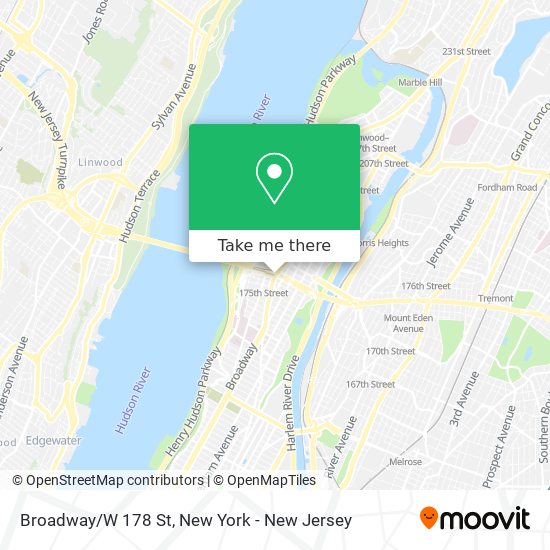 Broadway/W 178 St map