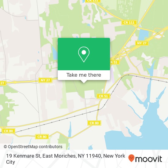 Mapa de 19 Kenmare St, East Moriches, NY 11940