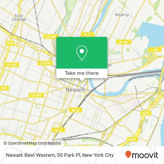 Newark Best Western, 50 Park Pl map