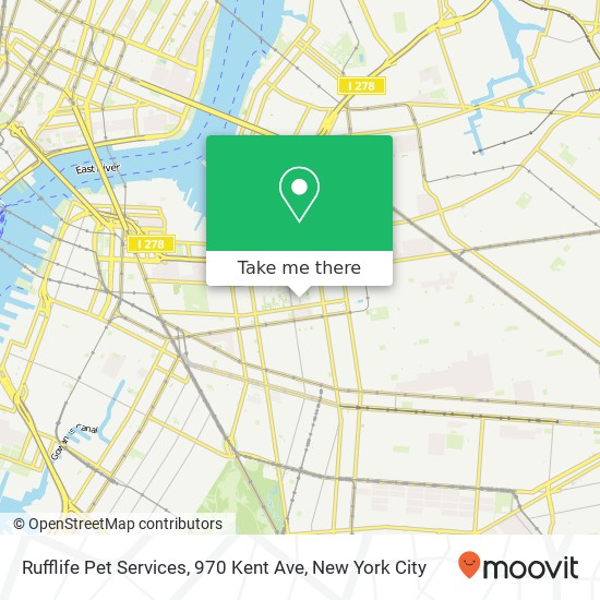 Rufflife Pet Services, 970 Kent Ave map