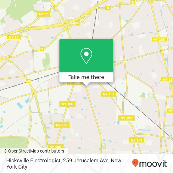 Mapa de Hicksville Electrologist, 259 Jerusalem Ave
