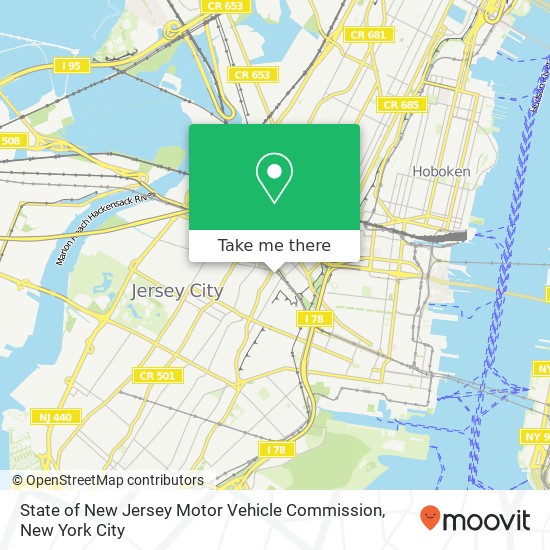 State of New Jersey Motor Vehicle Commission map
