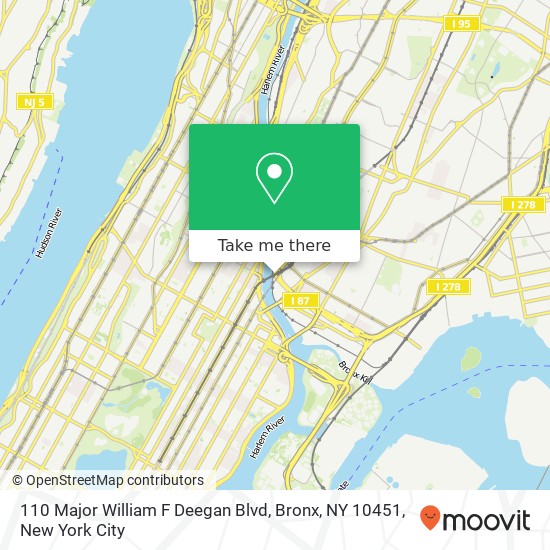 110 Major William F Deegan Blvd, Bronx, NY 10451 map
