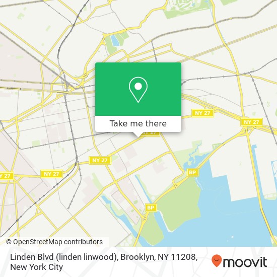 Mapa de Linden Blvd (linden linwood), Brooklyn, NY 11208