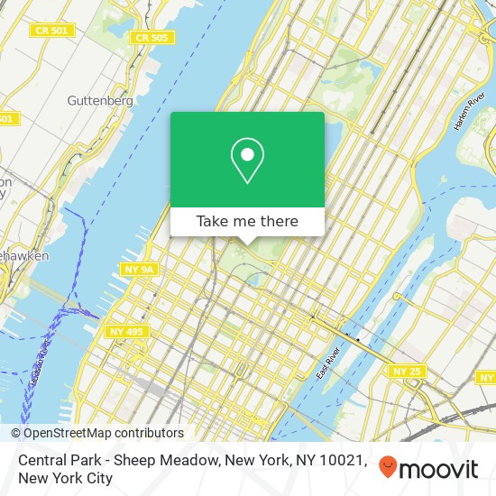 Mapa de Central Park - Sheep Meadow, New York, NY 10021