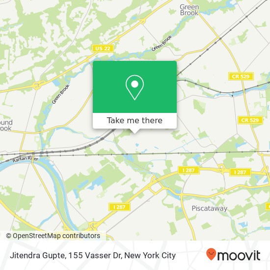 Mapa de Jitendra Gupte, 155 Vasser Dr