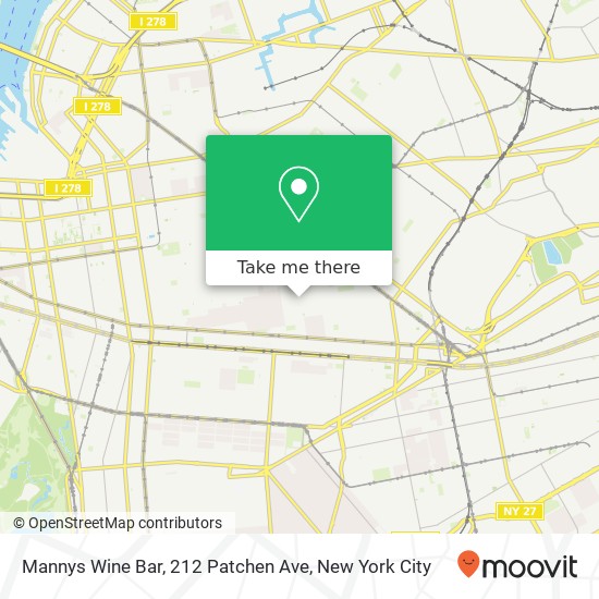 Mapa de Mannys Wine Bar, 212 Patchen Ave