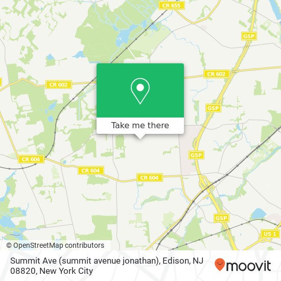 Mapa de Summit Ave (summit avenue jonathan), Edison, NJ 08820