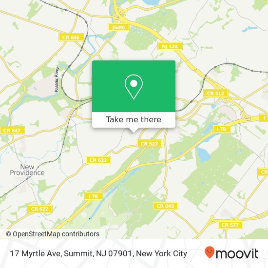 Mapa de 17 Myrtle Ave, Summit, NJ 07901