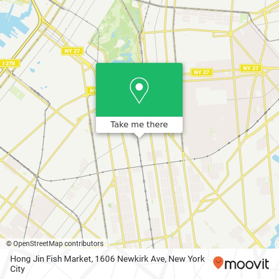 Mapa de Hong Jin Fish Market, 1606 Newkirk Ave