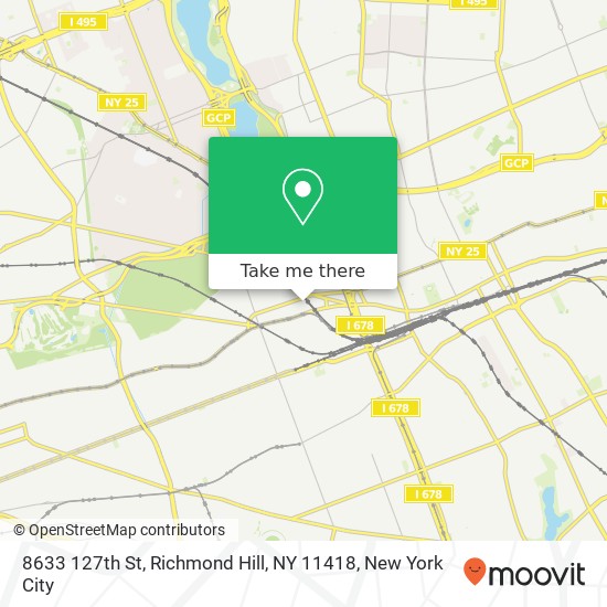 Mapa de 8633 127th St, Richmond Hill, NY 11418