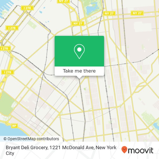 Mapa de Bryant Deli Grocery, 1221 McDonald Ave