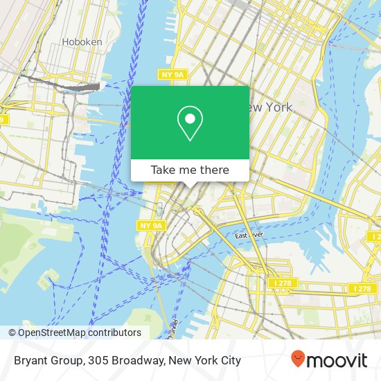 Mapa de Bryant Group, 305 Broadway