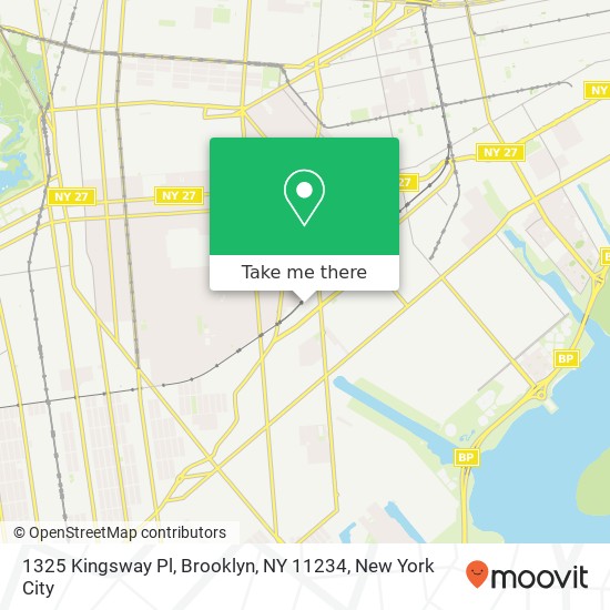 Mapa de 1325 Kingsway Pl, Brooklyn, NY 11234