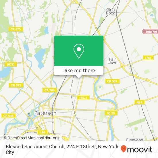 Mapa de Blessed Sacrament Church, 224 E 18th St