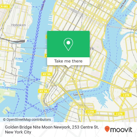 Golden Bridge Nite Moon Newyork, 253 Centre St map