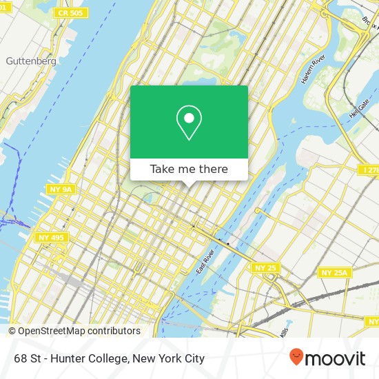 Mapa de 68 St - Hunter College