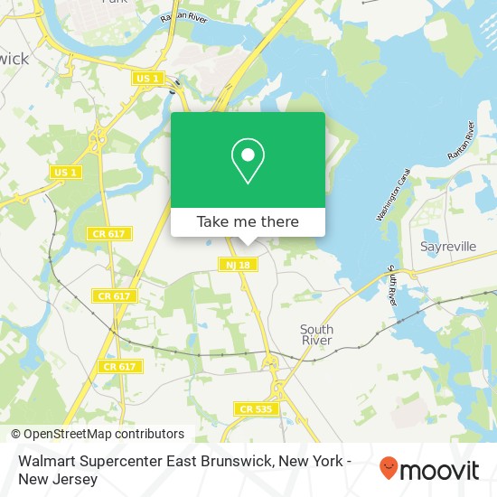 Mapa de Walmart Supercenter East Brunswick