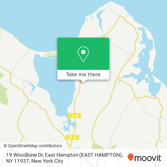 19 Woodbine Dr, East Hampton (EAST HAMPTON), NY 11937 map