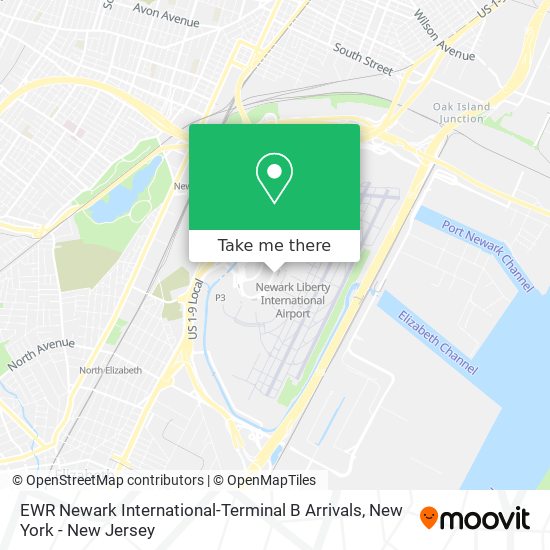 EWR Newark International-Terminal B Arrivals map