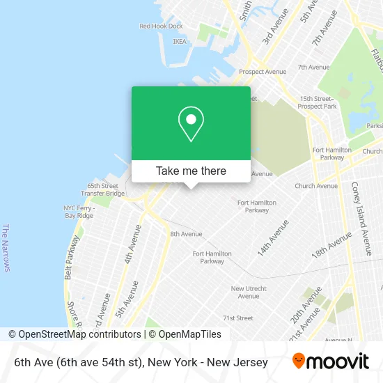 6th Ave (6th ave 54th st) map