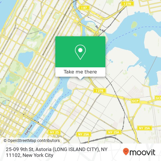 Mapa de 25-09 9th St, Astoria (LONG ISLAND CITY), NY 11102
