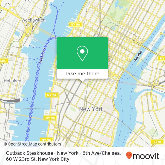 Outback Steakhouse - New York - 6th Ave / Chelsea, 60 W 23rd St map