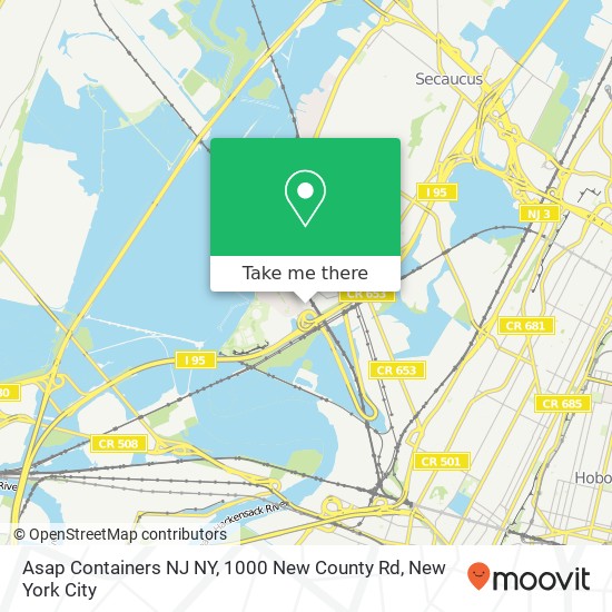 Mapa de Asap Containers NJ NY, 1000 New County Rd