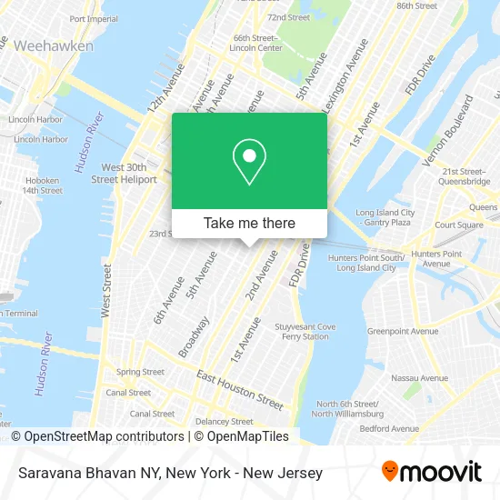 Saravana Bhavan NY map