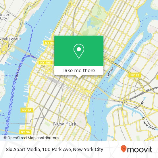Six Apart Media, 100 Park Ave map
