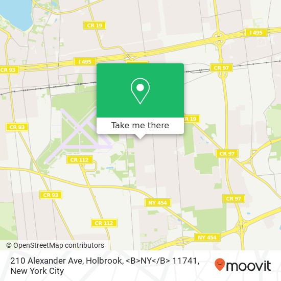 Mapa de 210 Alexander Ave, Holbrook, <B>NY< / B> 11741