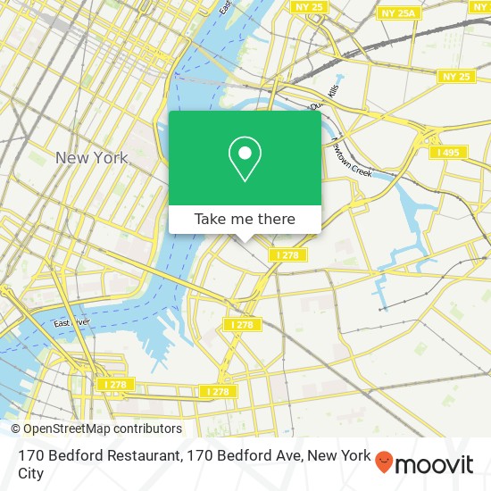 170 Bedford Restaurant, 170 Bedford Ave map