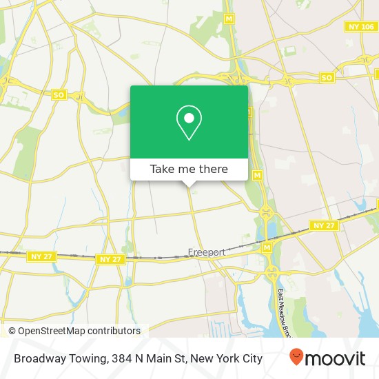 Mapa de Broadway Towing, 384 N Main St