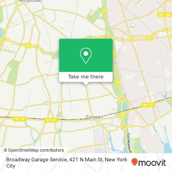 Mapa de Broadway Garage Service, 421 N Main St