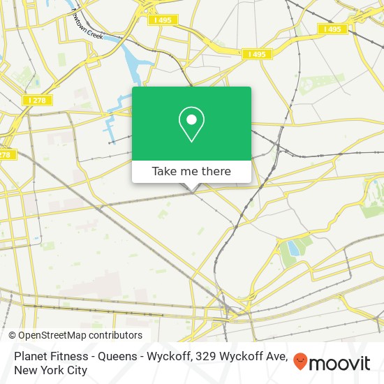 Mapa de Planet Fitness - Queens - Wyckoff, 329 Wyckoff Ave