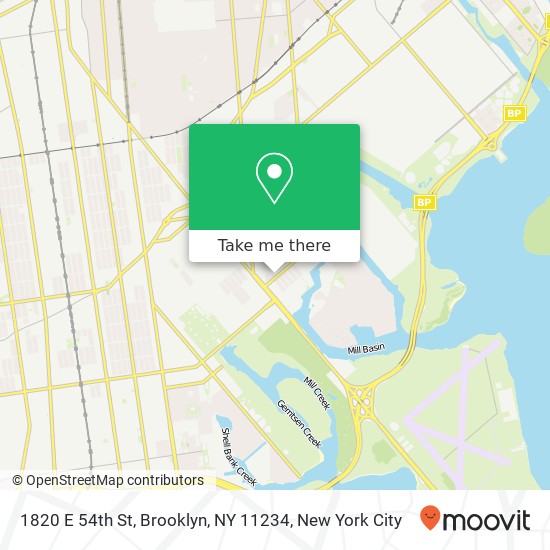 Mapa de 1820 E 54th St, Brooklyn, NY 11234