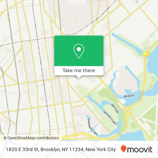 Mapa de 1820 E 33rd St, Brooklyn, NY 11234