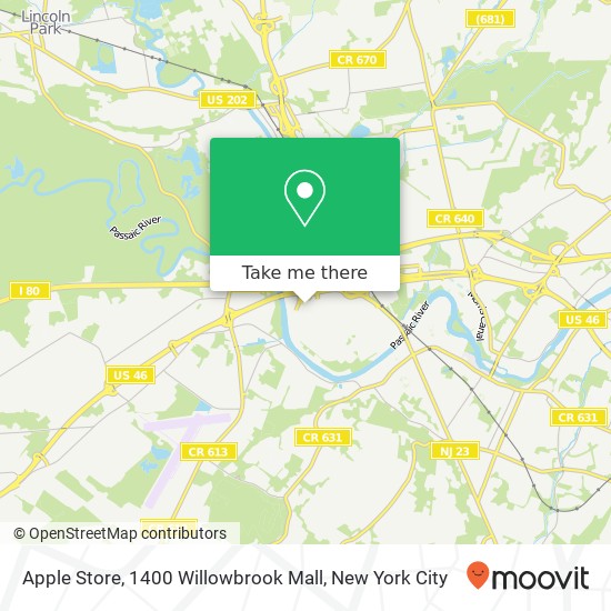 Apple Store, 1400 Willowbrook Mall map