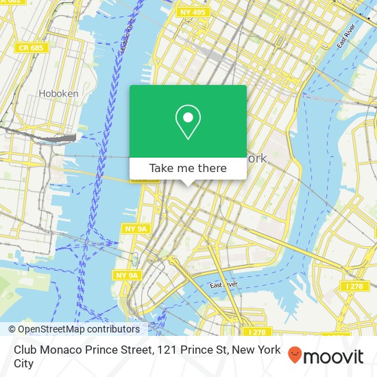 Mapa de Club Monaco Prince Street, 121 Prince St