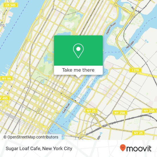 Sugar Loaf Cafe, 1372 York Ave map