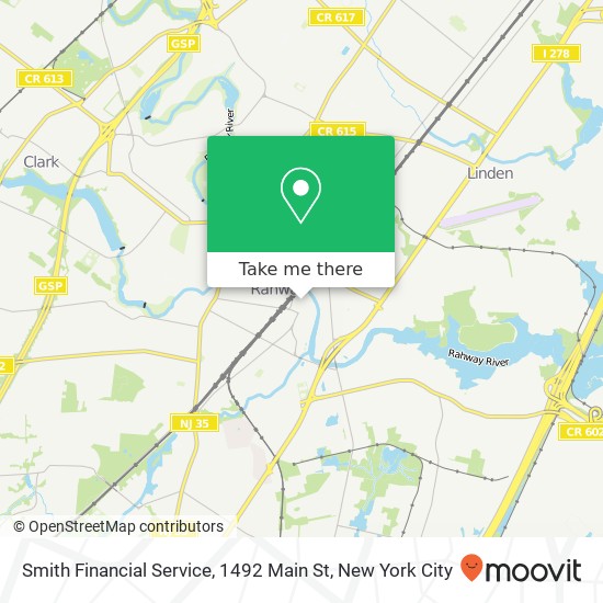 Mapa de Smith Financial Service, 1492 Main St