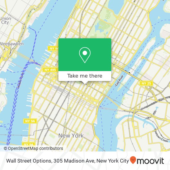 Mapa de Wall Street Options, 305 Madison Ave