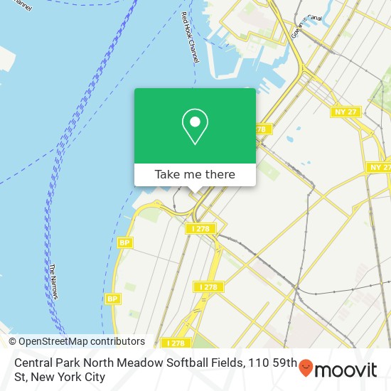 Central Park North Meadow Softball Fields, 110 59th St map